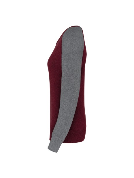 KARIBAN Sweat-shirt French Terry Bio bicolore col rond manches raglan femme /api/colors/9a9aee80-c154-40bd-8c36-9f0f9d4e4506 personnalisable