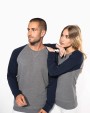Sweaters & hoodies KARIBAN Tweekleurige damessweater French Terry BIO ronde hals raglanmouwen voor bedrukking &amp; borduring