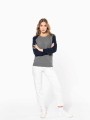 Sweat-shirts à personnaliser KARIBAN Sweat-shirt French Terry Bio bicolore col rond manches raglan femme 