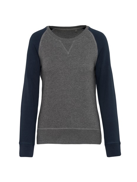 KARIBAN Sweat-shirt French Terry Bio bicolore col rond manches raglan femme /api/colors/261233a2-abd2-4ddf-aea2-753820b2d6a7 personnalisable