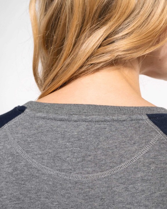 Sweaters & hoodies KARIBAN Tweekleurige damessweater French Terry BIO ronde hals raglanmouwen voor bedrukking &amp; borduring
