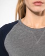 Sweaters & hoodies KARIBAN Tweekleurige damessweater French Terry BIO ronde hals raglanmouwen voor bedrukking &amp; borduring