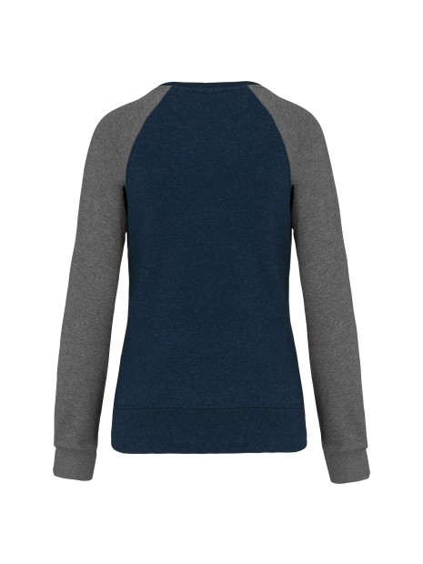 KARIBAN Sweat-shirt French Terry Bio bicolore col rond manches raglan femme /api/colors/f95912fb-0a34-4243-8db7-75ee62be38aa personnalisable