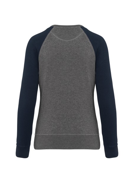 KARIBAN Sweat-shirt French Terry Bio bicolore col rond manches raglan femme /api/colors/261233a2-abd2-4ddf-aea2-753820b2d6a7 personnalisable