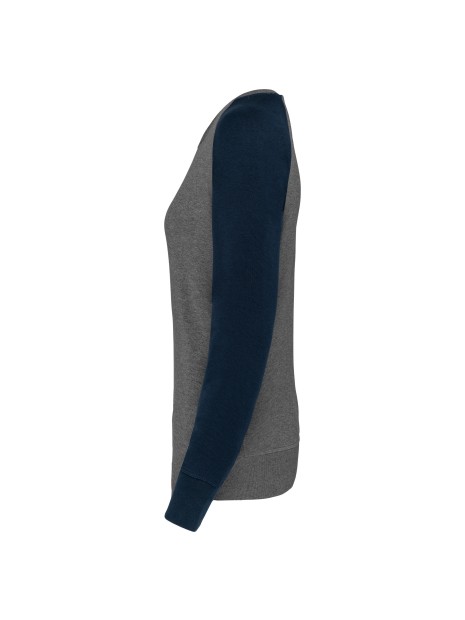 KARIBAN Sweat-shirt French Terry Bio bicolore col rond manches raglan femme /api/colors/261233a2-abd2-4ddf-aea2-753820b2d6a7 personnalisable