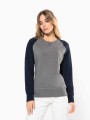 Sweat-shirts à personnaliser KARIBAN Sweat-shirt French Terry Bio bicolore col rond manches raglan femme 