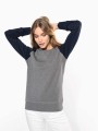 Sweat-shirts à personnaliser KARIBAN Sweat-shirt French Terry Bio bicolore col rond manches raglan femme 