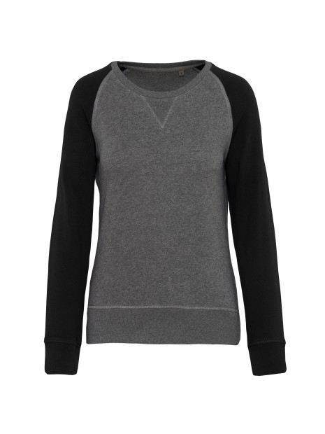 KARIBAN Sweat-shirt French Terry Bio bicolore col rond manches raglan femme /api/colors/a27fa045-e5a8-4e5a-b24d-24864e8a0062 personnalisable