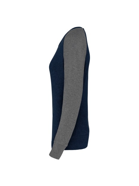 KARIBAN Sweat-shirt French Terry Bio bicolore col rond manches raglan femme /api/colors/f95912fb-0a34-4243-8db7-75ee62be38aa personnalisable