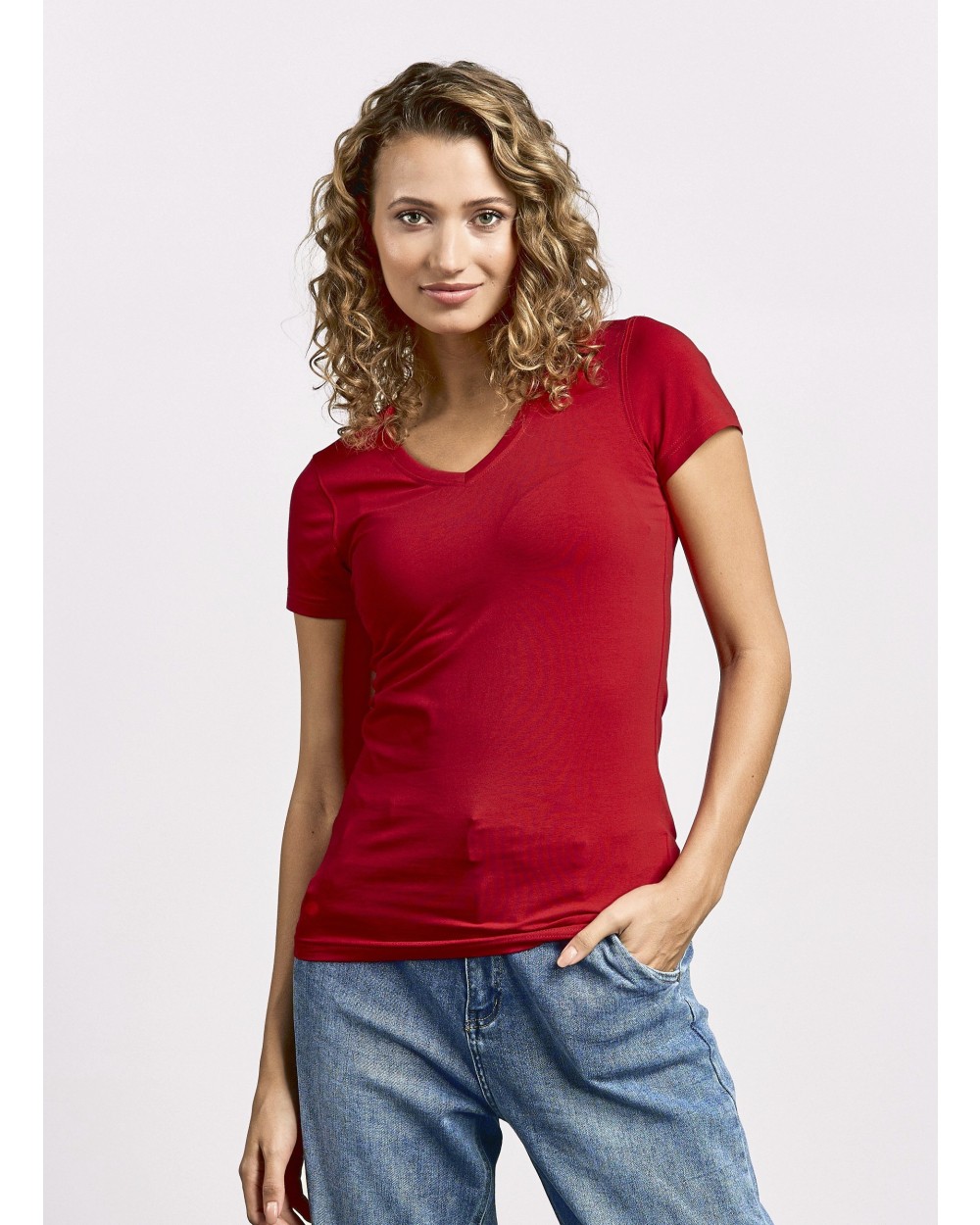 T-Shirts personnalisable PROMODORO Women´s Slim Fit V-Neck-T