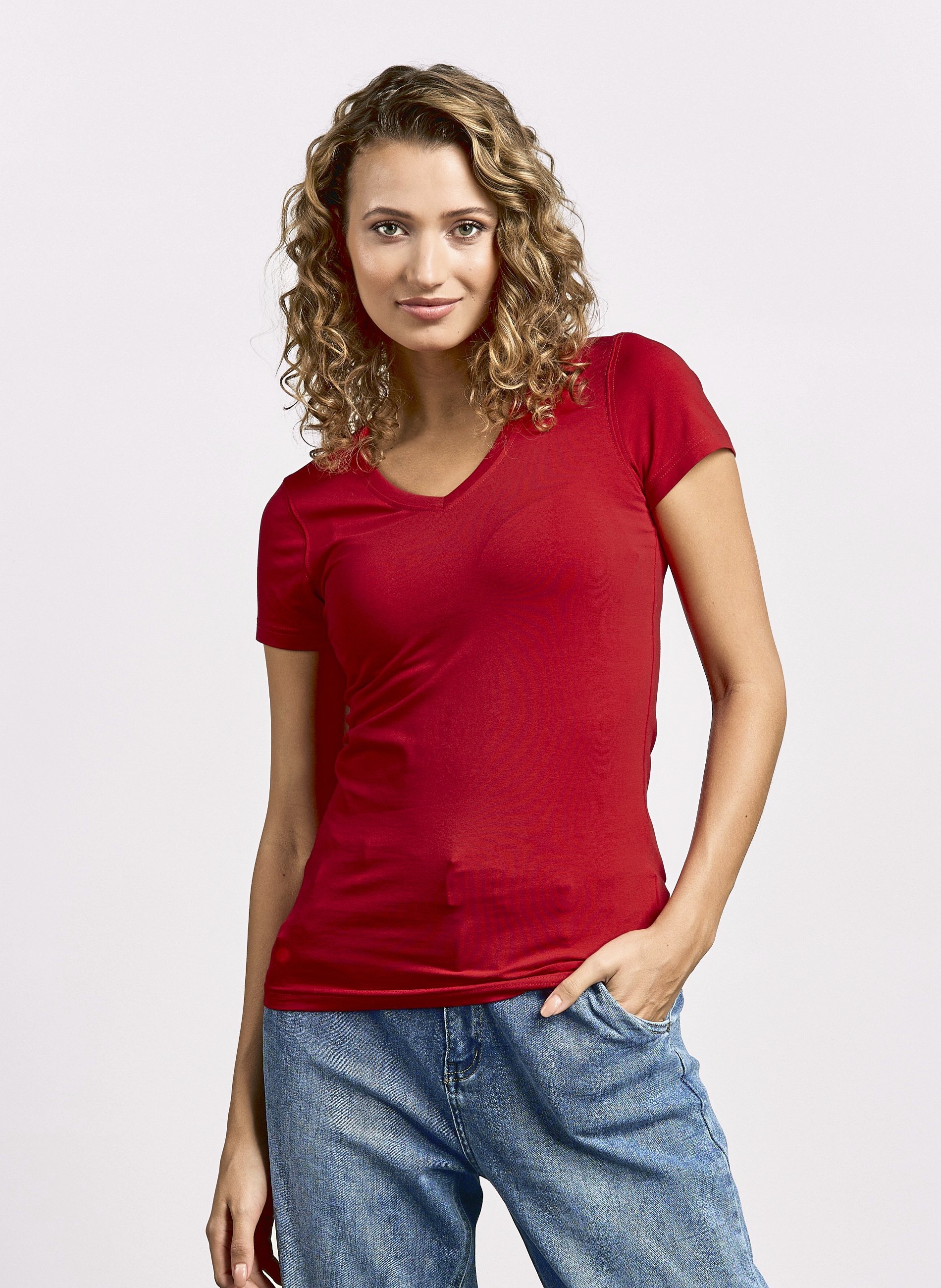 T-Shirts personnalisable PROMODORO Women´s Slim Fit V-Neck-T