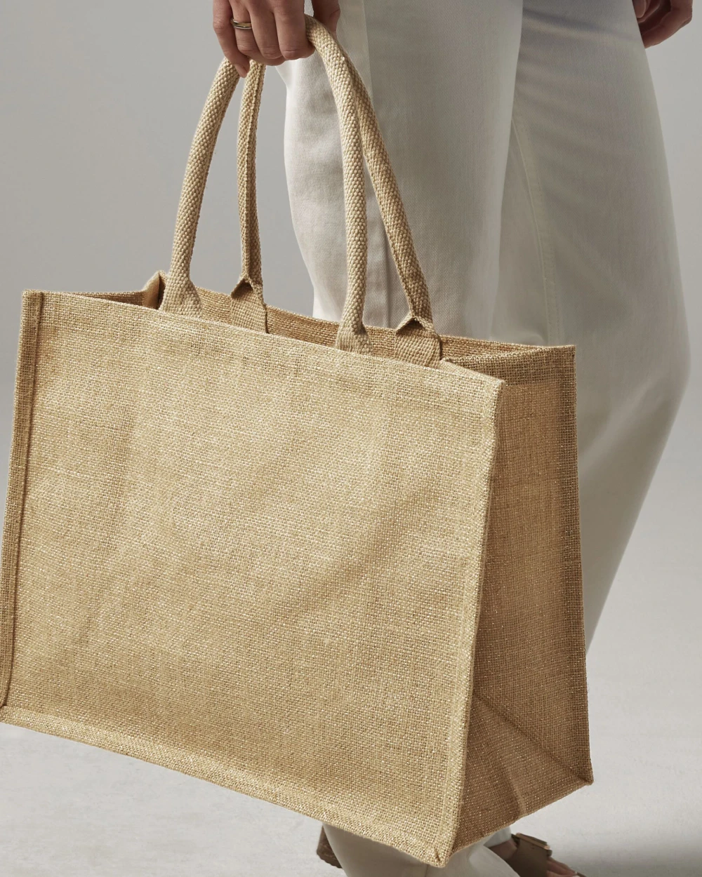 Tassen & Zakken WESTFORDMILL SHIMMER JUTE SHOPPER voor bedrukking &amp; borduring