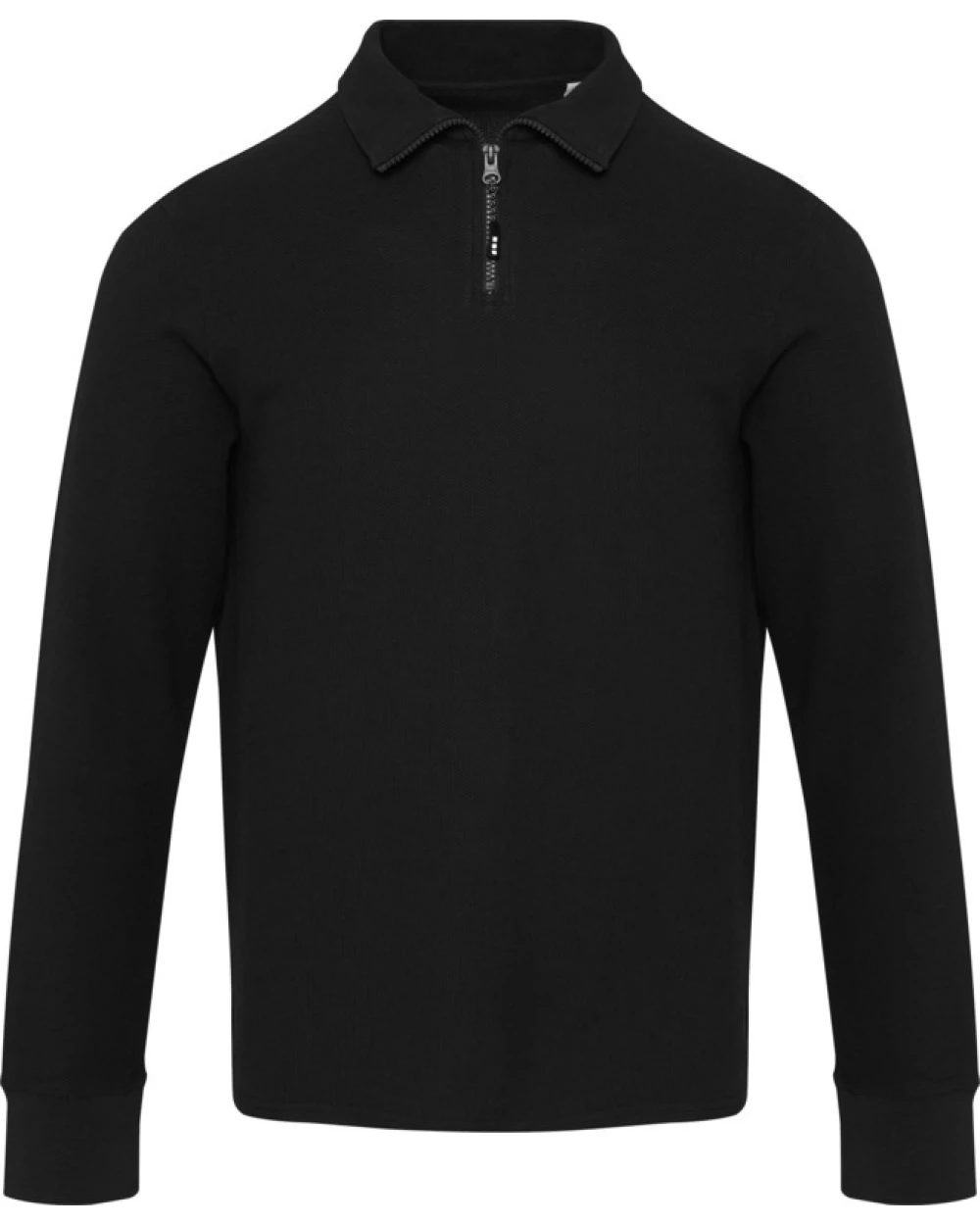 Polos personnalisable ELEVATE Polo unisexe de 245 g/m² Apollo à manches longues et demi fermeture éclair