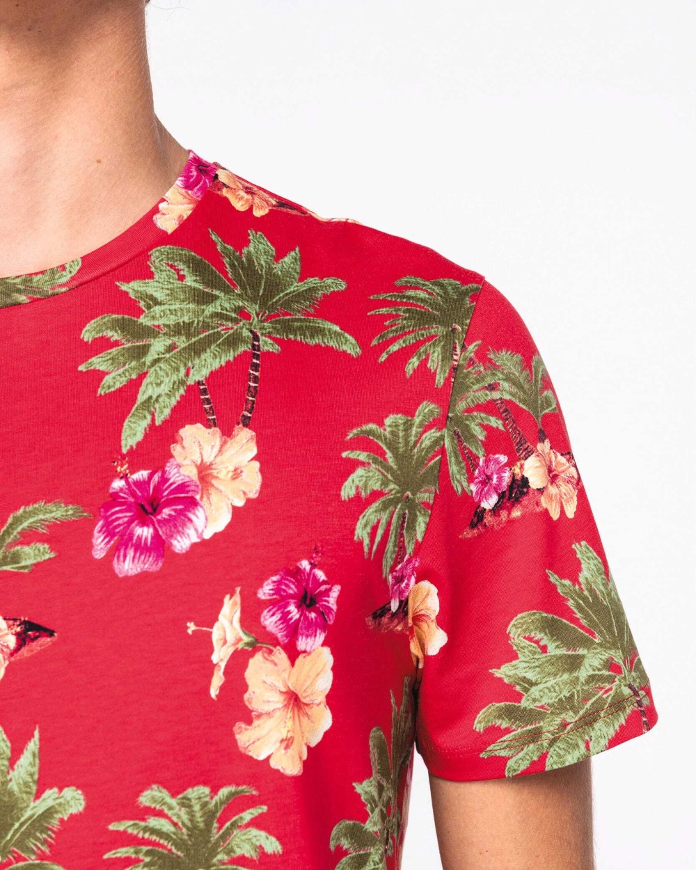 T-shirts NATIVE SPIRIT Ecologisch heren T-shirt met tropische print voor bedrukking &amp; borduring