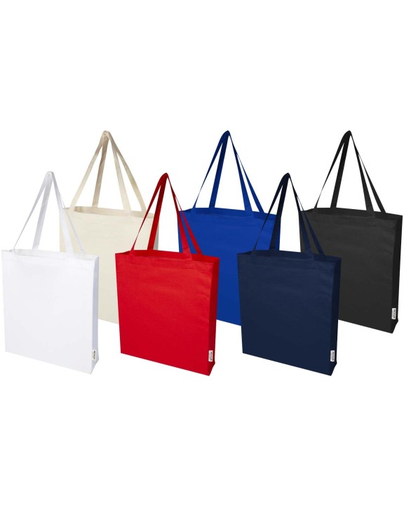 4DO Madras 140 g/m² Baumwoll Tragetasche mit Seitenfalten aus GRS recycelter Baumwolle Tote Bags personalisierbar