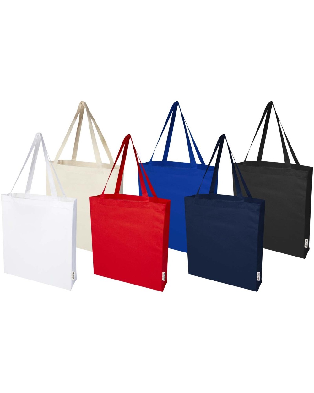 Tote bags 4DO Madras draagtas van 140 g/m² GRS gerecycled katoen met inzetstuk voor bedrukking &amp; borduring