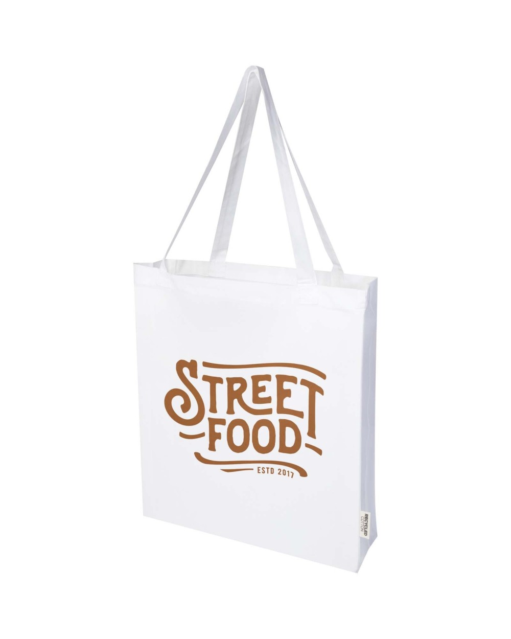 Tote bags 4DO Madras draagtas van 140 g/m² GRS gerecycled katoen met inzetstuk voor bedrukking &amp; borduring