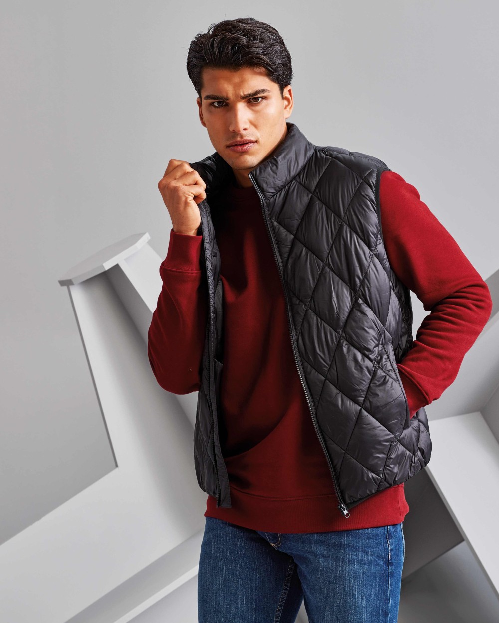 2786 Diamond pane padded gilet Jacken personalisierbar