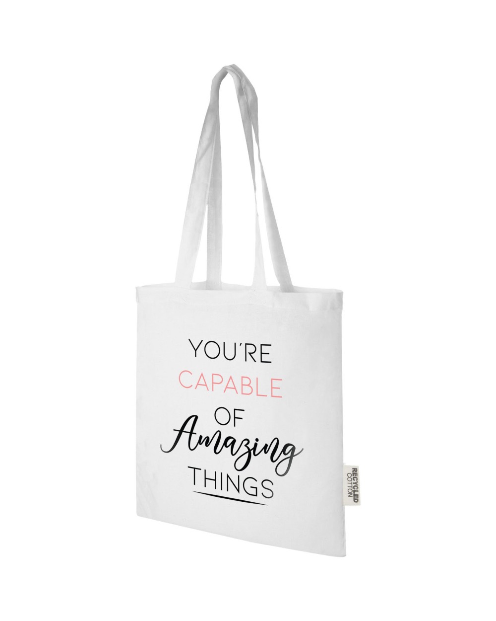 Tote bags 4DO Madras 140 g/m2 draagtas van GRS gerecycled katoen 7 l voor bedrukking &amp; borduring