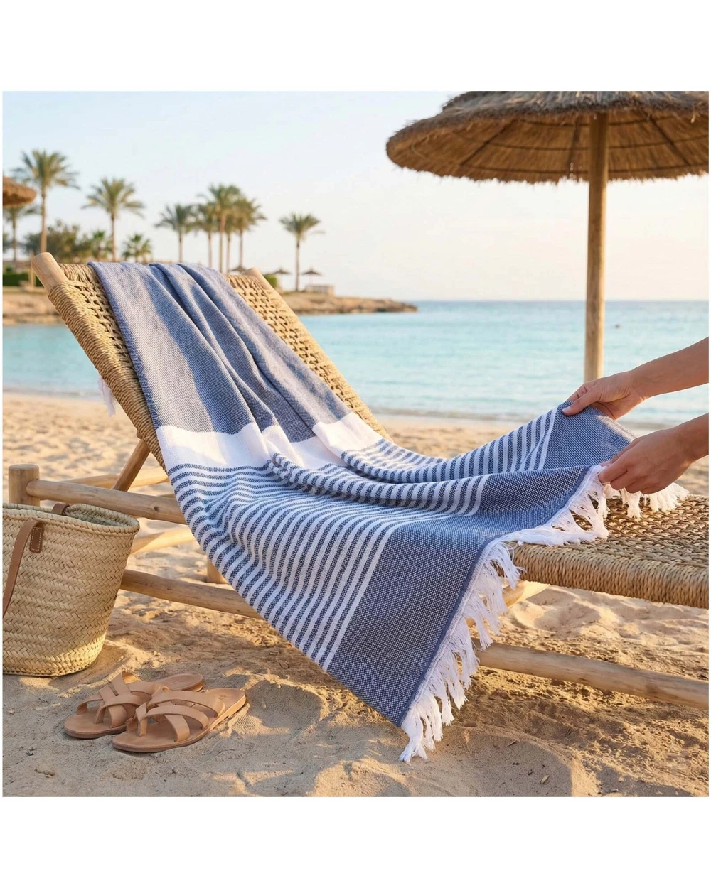 Produits éponges personnalisable CITIZEN GREEN Citizen Green Seabeach fouta 100 x 180 cm