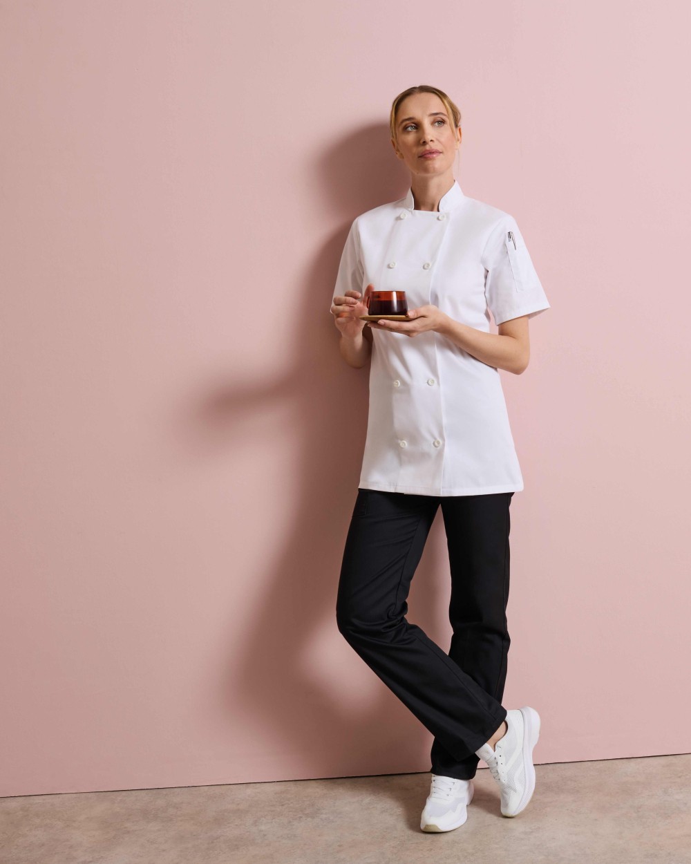 Jassen PREMIER Women's short sleeve chef's jacket voor bedrukking &amp; borduring