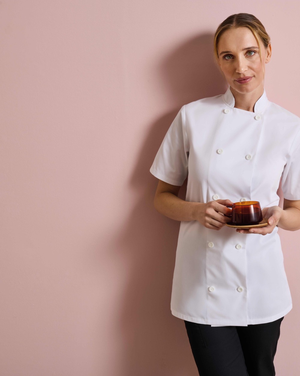 Jassen PREMIER Women's short sleeve chef's jacket voor bedrukking &amp; borduring