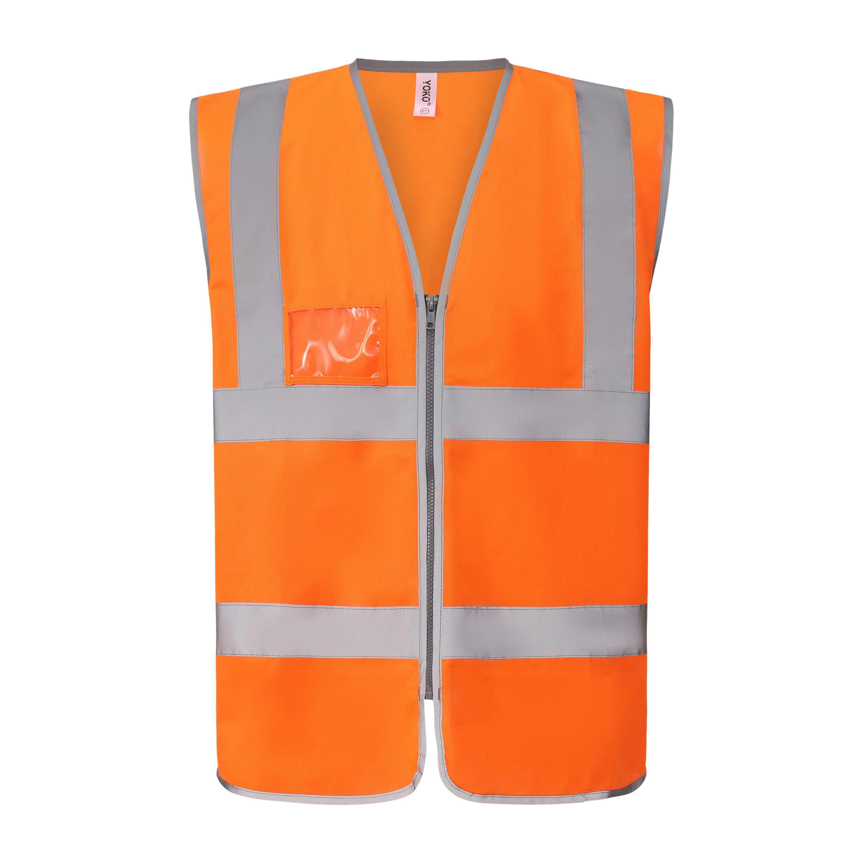 YOKO HI-VIS ZIP ID REFLECTIVE BORDER WAISTCOAT Warnwesten personalisierbar
