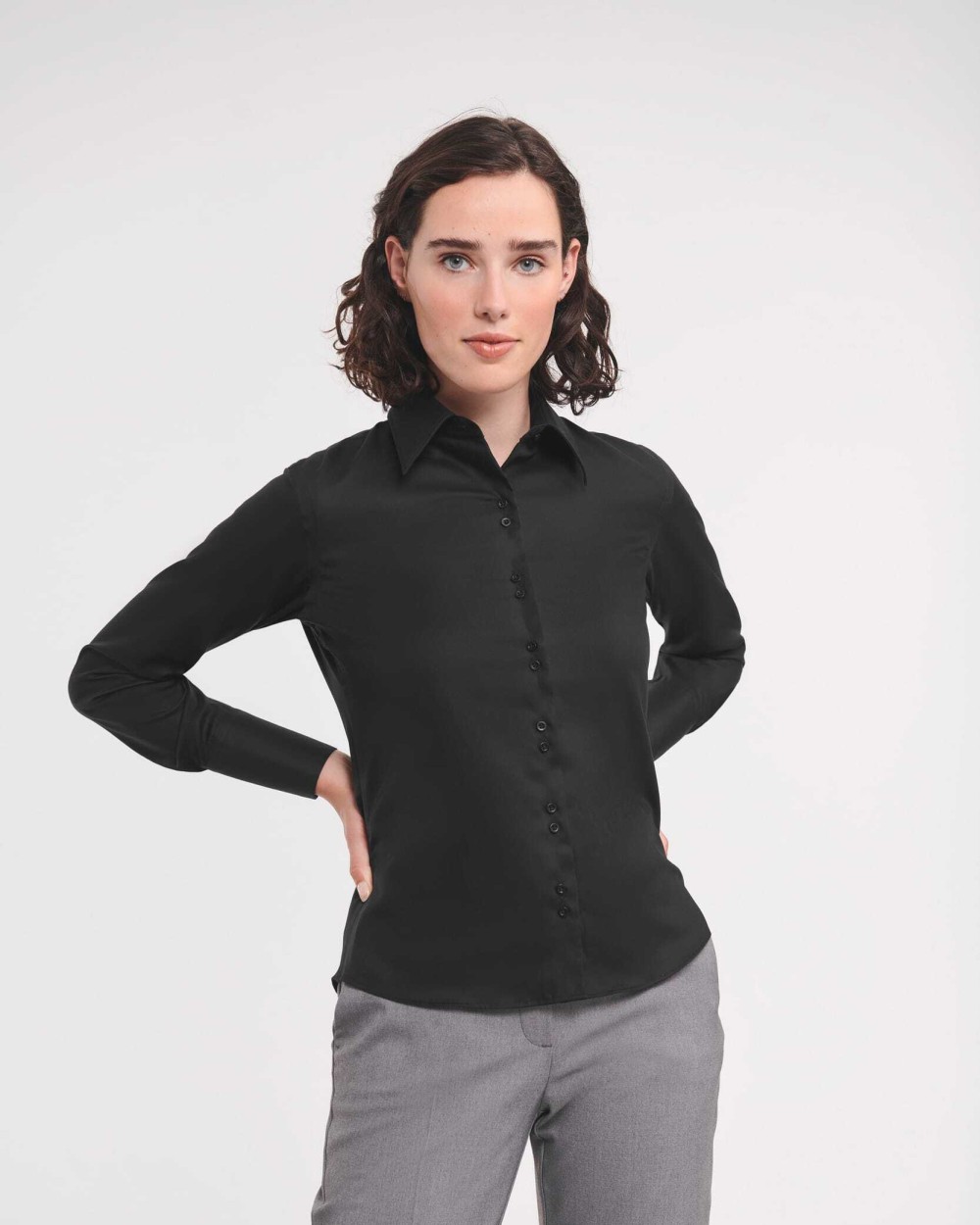 RUSSELL Ladies' Long Sleeve Ultimate Non-Iron Shirt Hemden personalisierbar