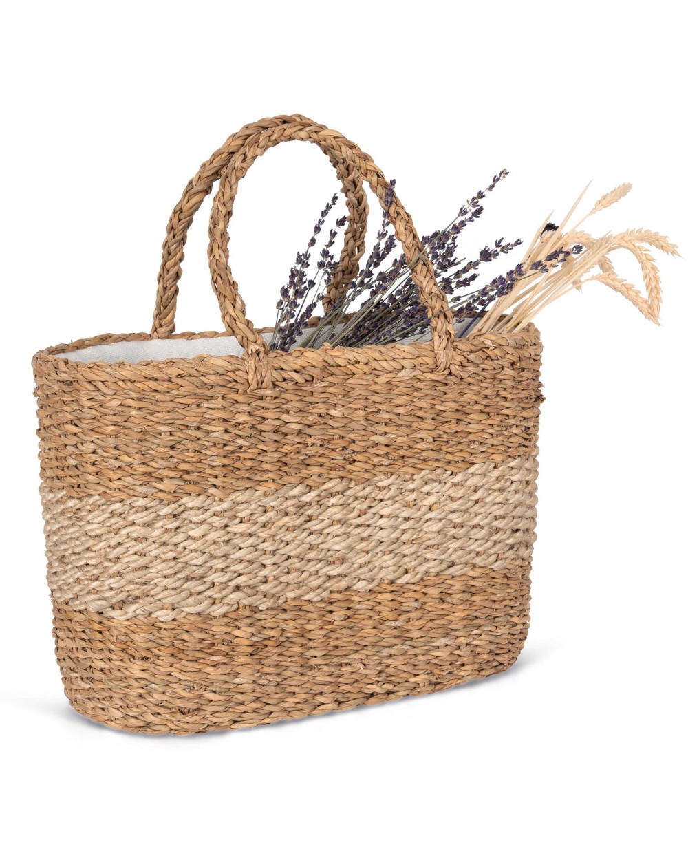 Tassen & Zakken KIMOOD Mand van zeegras en jute voor bedrukking &amp; borduring