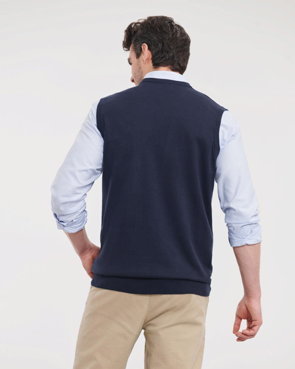 Pulls personnalisable RUSSELL Adults'' V-Neck Sleeveless Knitted Pullover