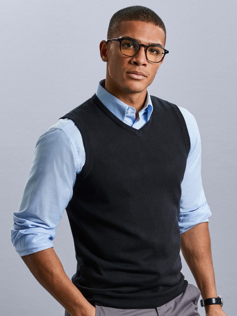 Pulls à personnaliser RUSSELL Adults'' V-Neck Sleeveless Knitted Pullover /api/colors/b9fdad4a-5e94-45cb-8c03-c08b349b28c3