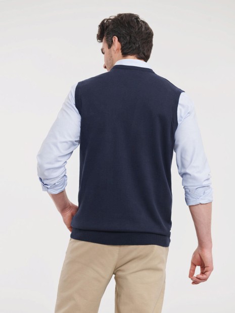 Pulls à personnaliser RUSSELL Adults'' V-Neck Sleeveless Knitted Pullover 