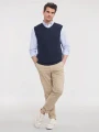 Pulls à personnaliser RUSSELL Adults'' V-Neck Sleeveless Knitted Pullover 