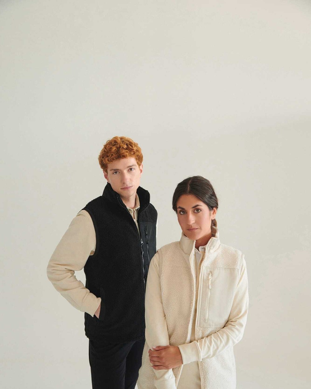 FRONT ROW Recycelter Sherpa-Weste Polar Fleeces personalisierbar