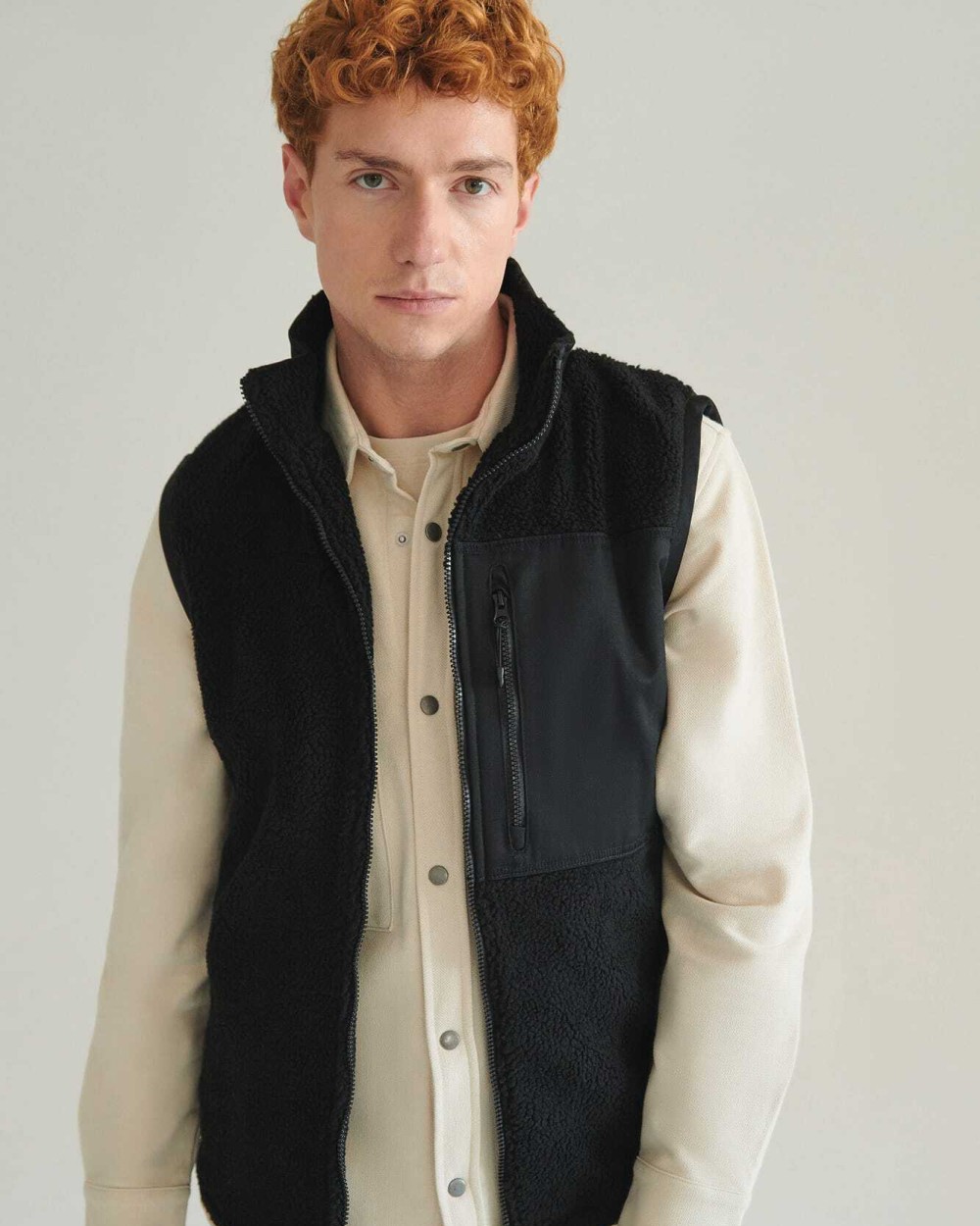 Polar Fleeces FRONT ROW Gerecycled sherpa gilet voor bedrukking &amp; borduring
