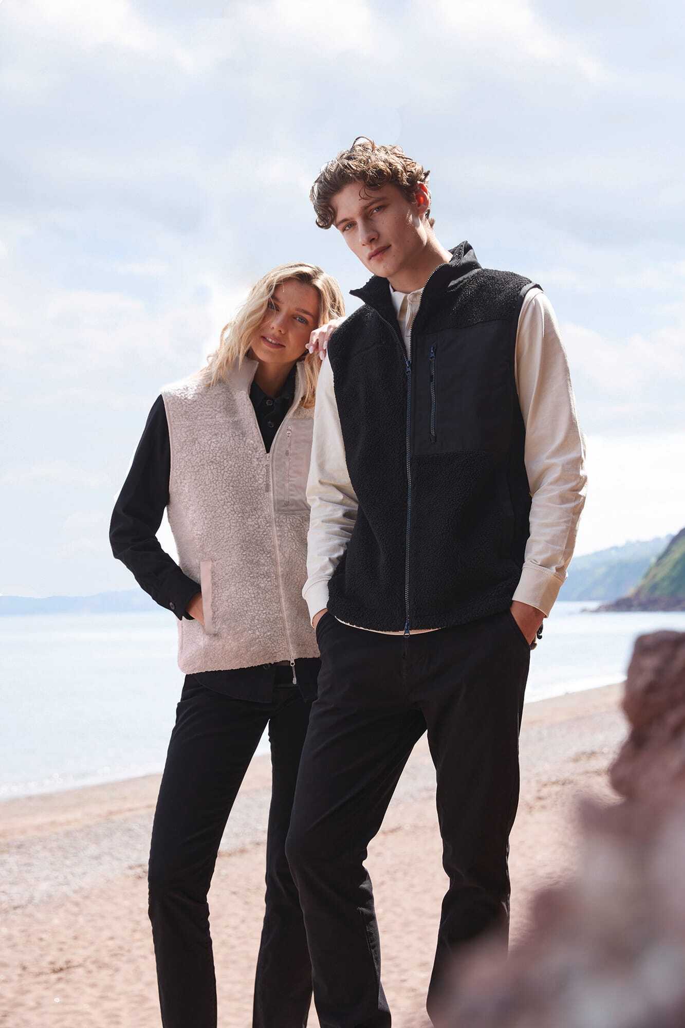 Polar Fleeces FRONT ROW Gerecycled sherpa gilet voor bedrukking &amp; borduring