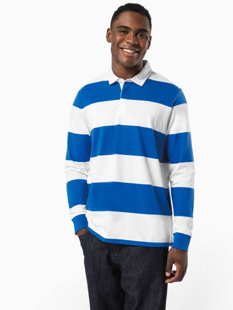 Polos à personnaliser KARIBAN Polo rugby rayé manches longues unisexe 
