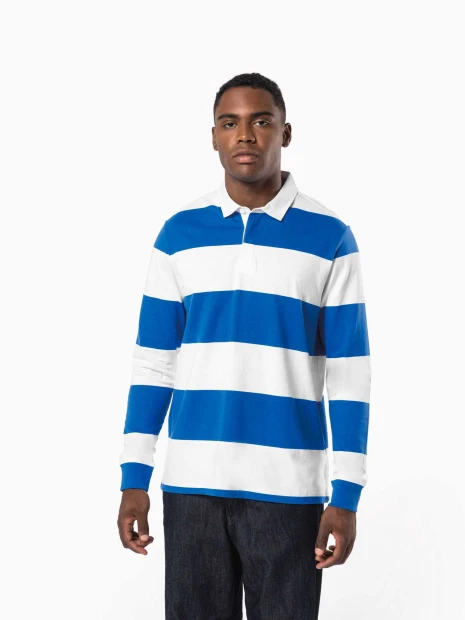Polos à personnaliser KARIBAN Polo rugby rayé manches longues unisexe 