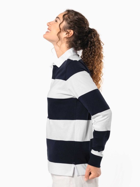 Polos à personnaliser KARIBAN Polo rugby rayé manches longues unisexe 