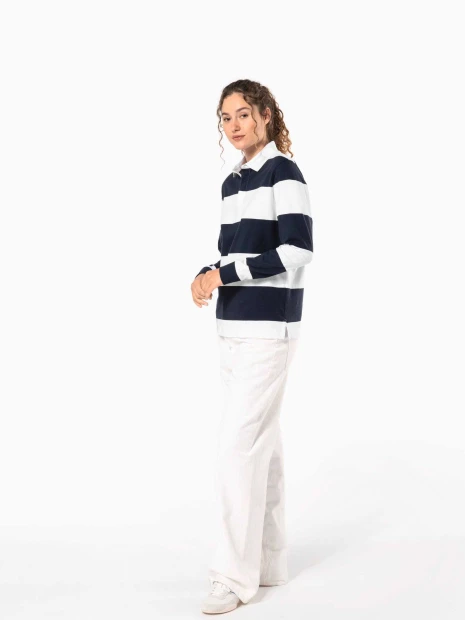 Polos à personnaliser KARIBAN Polo rugby rayé manches longues unisexe 