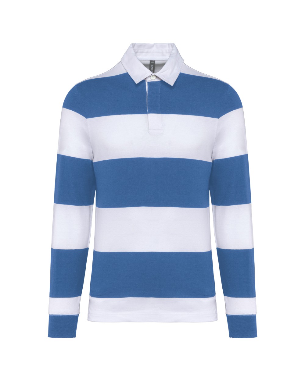 KARIBAN Gestreiftes Polohemd mit langen Ärmeln, Unisex Poloshirts personalisierbar