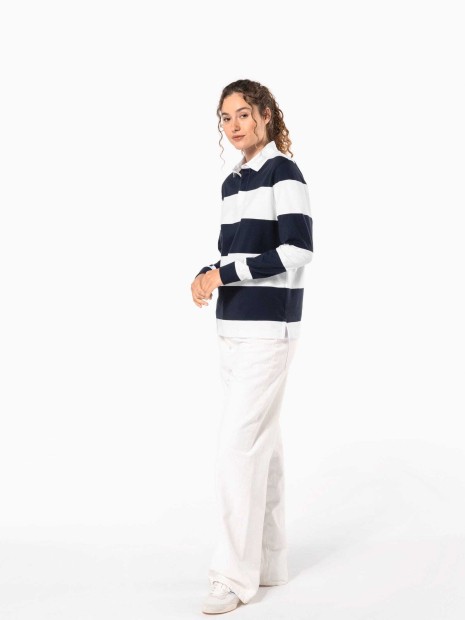 Polos à personnaliser KARIBAN Polo rugby rayé manches longues unisexe 