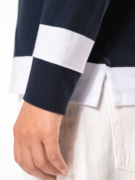 Polos à personnaliser KARIBAN Polo rugby rayé manches longues unisexe 