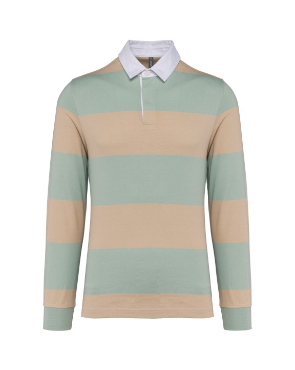 Polos personnalisable KARIBAN Polo rugby rayé manches longues unisexe