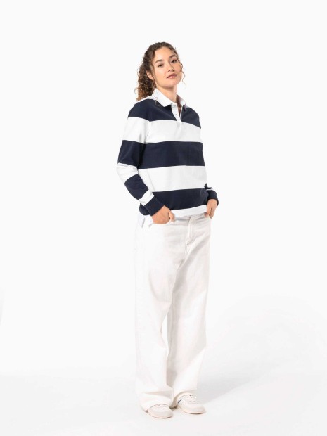 Polos à personnaliser KARIBAN Polo rugby rayé manches longues unisexe 