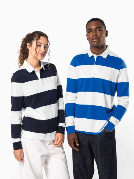 Polos à personnaliser KARIBAN Polo rugby rayé manches longues unisexe 