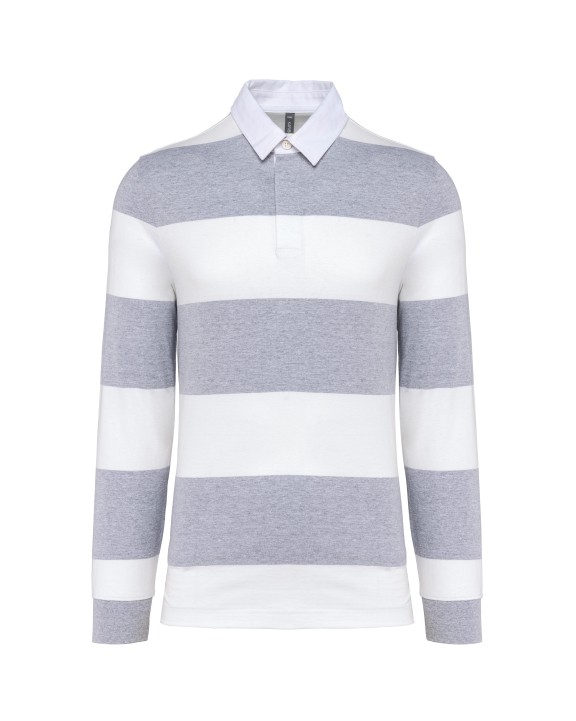 Polos personnalisable KARIBAN Polo rugby rayé manches longues unisexe