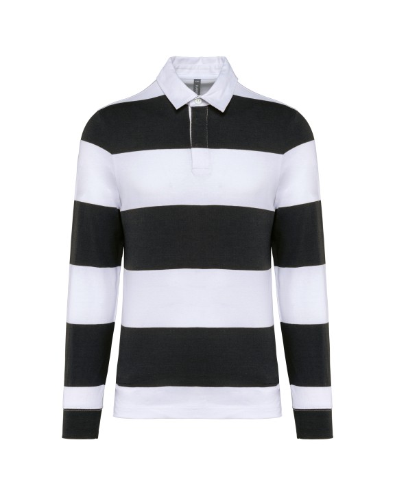 Polos personnalisable KARIBAN Polo rugby rayé manches longues unisexe