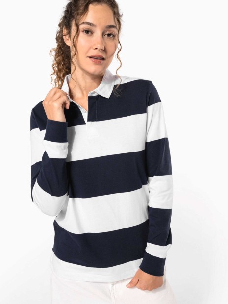 Polos à personnaliser KARIBAN Polo rugby rayé manches longues unisexe 