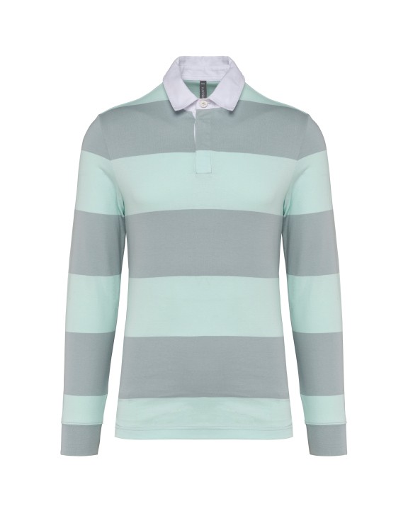 Polos personnalisable KARIBAN Polo rugby rayé manches longues unisexe